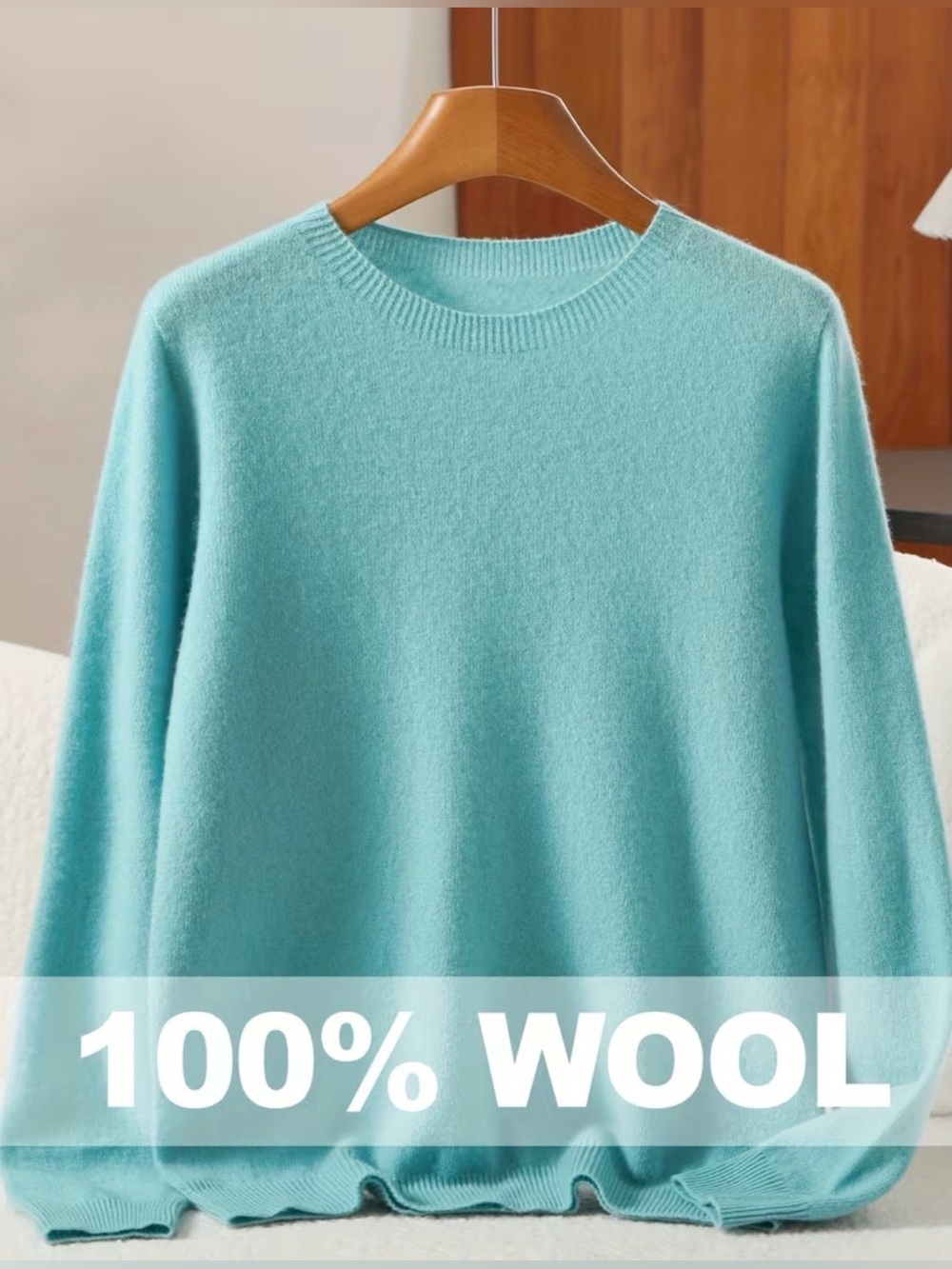New Sky Blue Wool Sweater L-XL